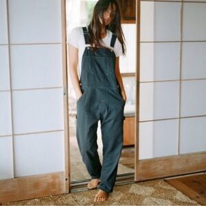 Ozma of California Standard Overalls, Deadstock Twill, Black Medium